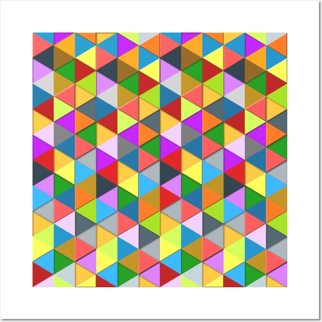 Colorful triangle galore geometric pattern Wall Art by PLdesign